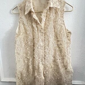 Naracamicie Elegant Cream Sleeveless Top